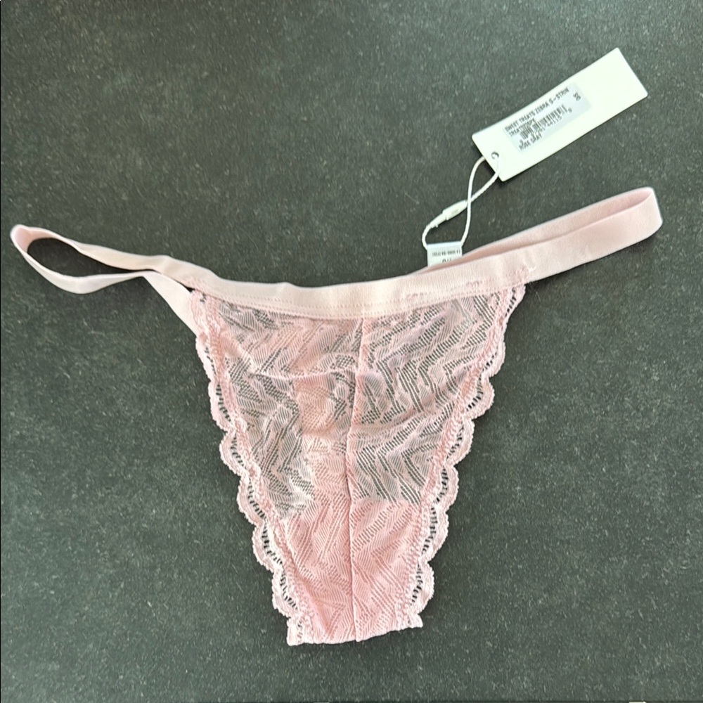 Cosabella Lace Trim Pink Thong